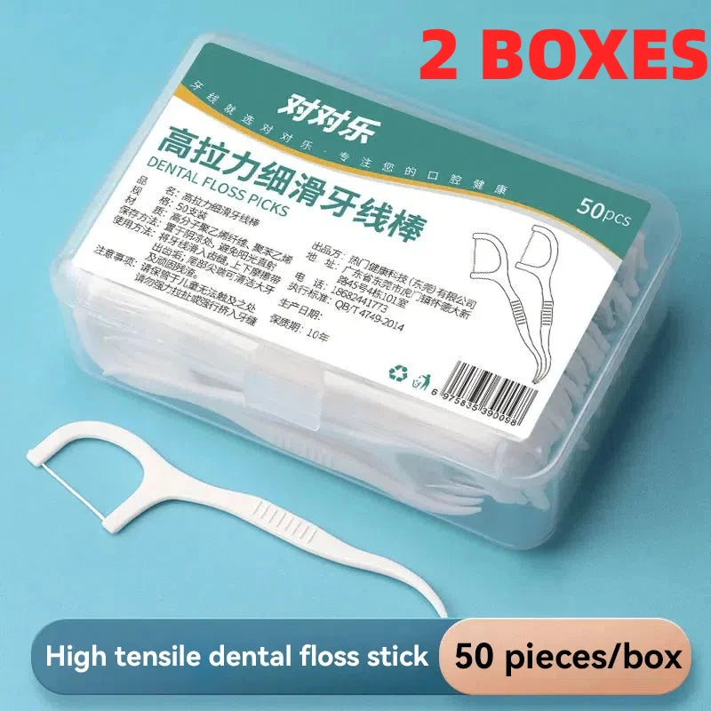 1/2/3/5/10 Box Portable Disposable Dental Floss Plastic Toothpick High-tension Dental Floss Stick Dental Floss Box Oral Care
