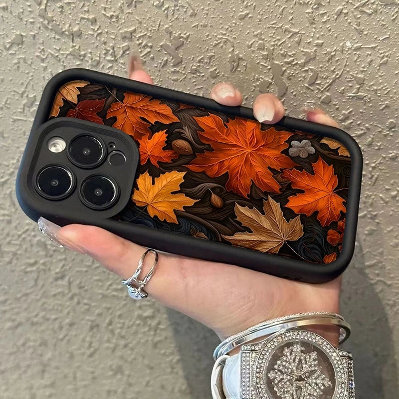 For Realme 14 Pro Plus 5G 14X 13 12 11 10 9 8i 8 C75 C65 C63 C55 C53 Phone Case Autumn Maple Leaves Shockproof Soft Back Cover