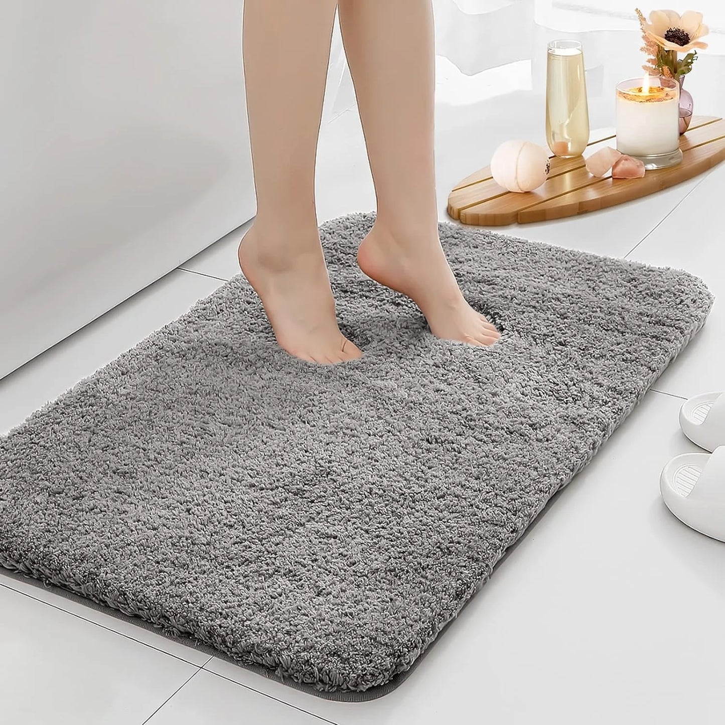 Water absorbtion anti slip bathroom mat thickened bathroom carpet long hair carpet machine washable durable toilet mat