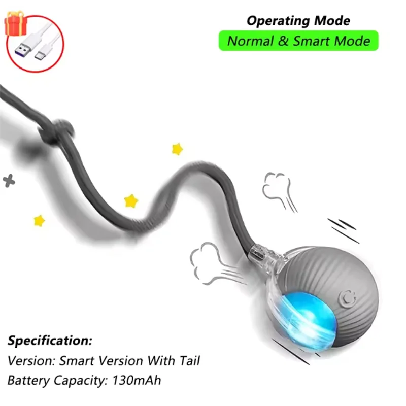 Intelligent interactive cat ball long-lasting and durable easy to clean intelligent obstacle avoidance pet cat and dog toys