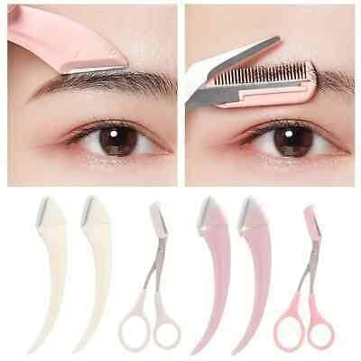 Eyebrow Razor Scissor  Stainless Steel Safe Anti-scratch Trimmer for Beginners Crescent Sharp Beauty Tool Multi-color