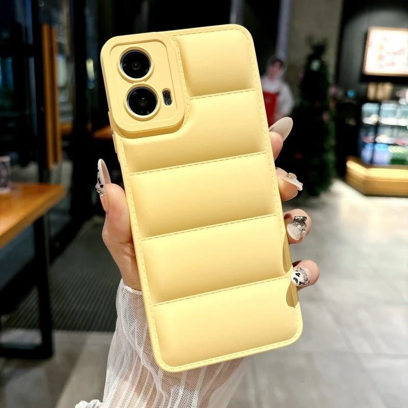 Down Jacket Solid Color Case For For Motorola Moto G 5G 2024 G13 G23 G53 G73 G84 G54 Power Edge 30 40 Neo E30 E40 X40 Pro Cover