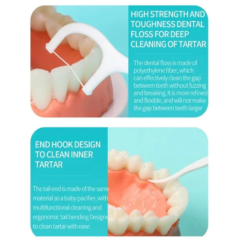 1/2/3/5/10 Box Portable Disposable Dental Floss Plastic Toothpick High-tension Dental Floss Stick Dental Floss Box ﻿Oral Care