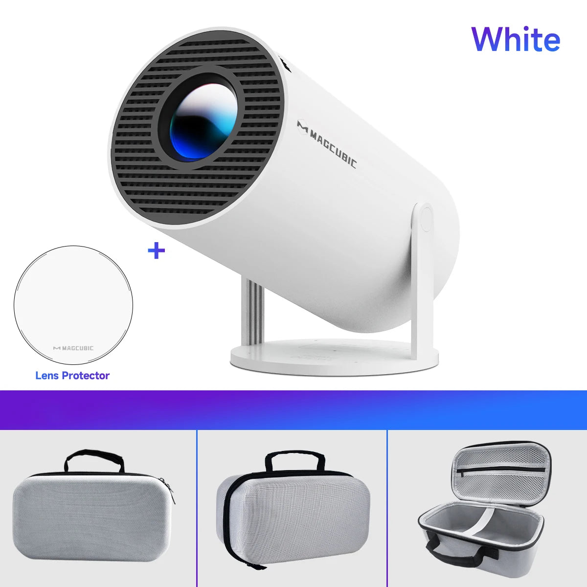 Magcubic Projector Android 14 8K 1280*720P HY300 Pro + Dual Wifi 290ANSI 180°flexible BT5.0 Cinema Outdoor Portable Projector