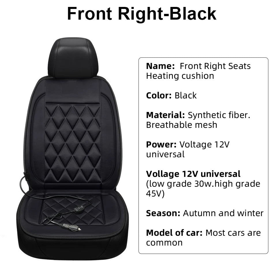 12V Universal Car Heated Seats Cushion Fast Heating Car Seat Covers Warm Winter Car Accessories Heating Pads Available Black＆Red