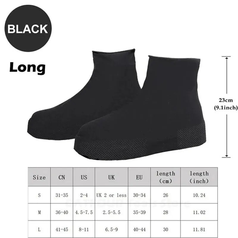 Waterproof Silicone Shoe Covers Protector Anti-Slip Boot For Outdoor Rainy Day Reusable Non-Slip Wear-Resistant Rain Shoe Covers