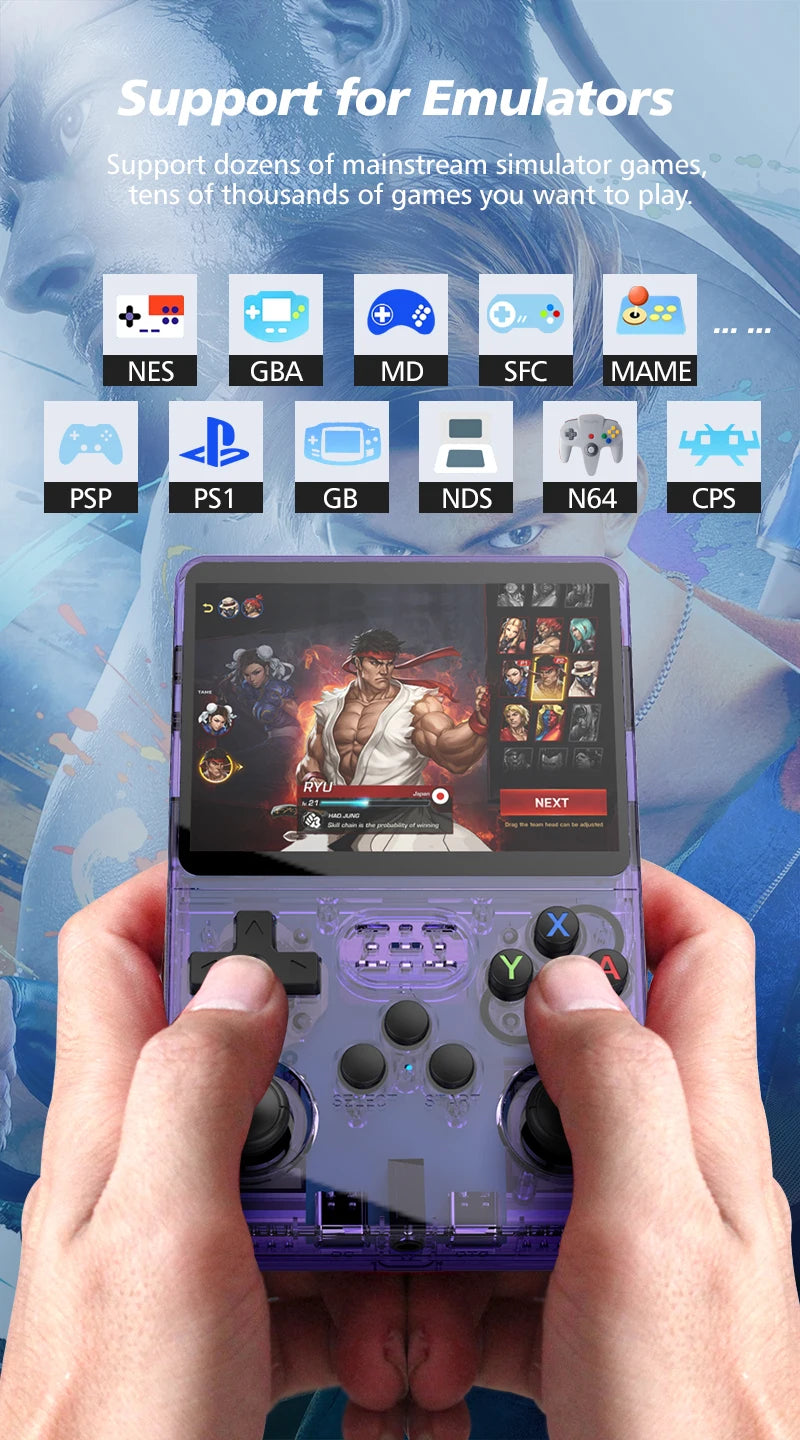 128GB R36S Retro Handheld Video Game Console 3.5Inch IPS Screen Player Kid Portable Pocket Video Player Games Arkos System