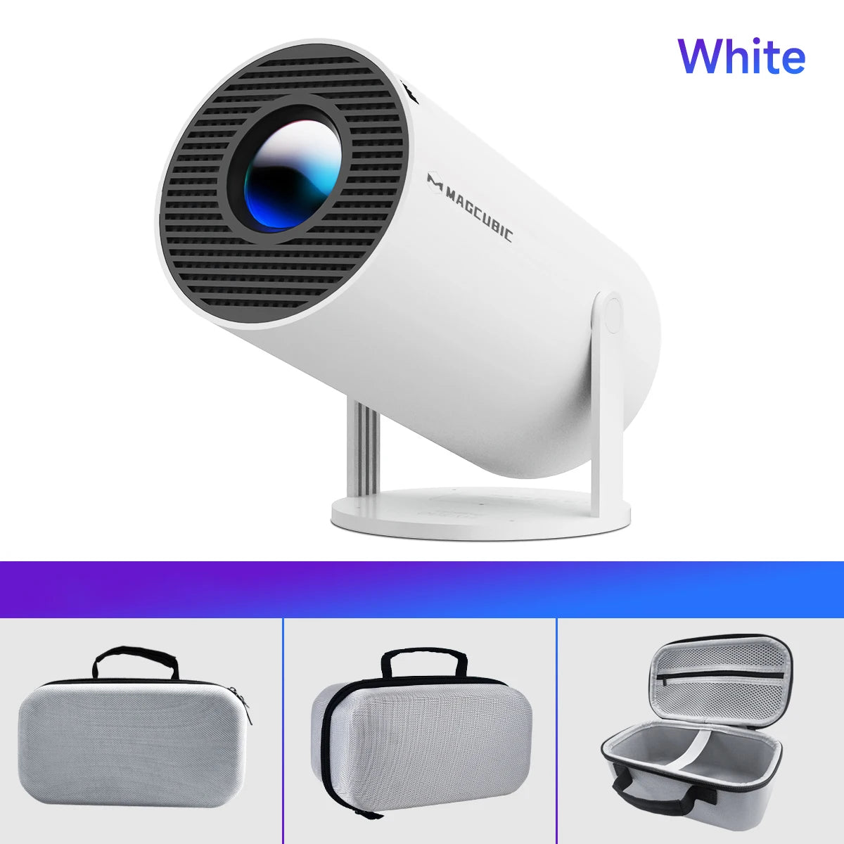 Magcubic Projector Android 14 8K 1280*720P HY300 Pro + Dual Wifi 290ANSI 180°flexible BT5.0 Cinema Outdoor Portable Projector