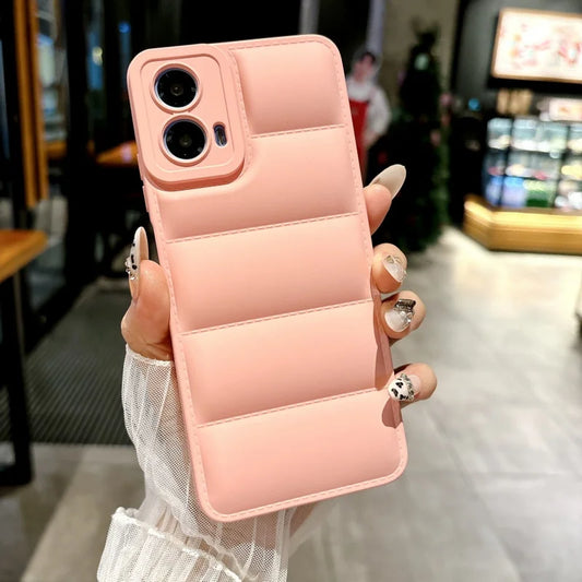Down Jacket Solid Color Case For For Motorola Moto G 5G 2024 G13 G23 G53 G73 G84 G54 Power Edge 30 40 Neo E30 E40 X40 Pro Cover
