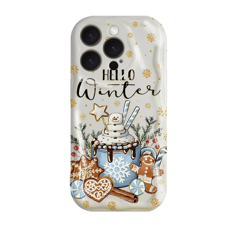 Winter Snowflake Hot Drink Phone Case For Xiaomi 13 Lite 5G 14T Pro 15 14 13 12 12T 11 Shockproof Soft Silicone Protective Cover