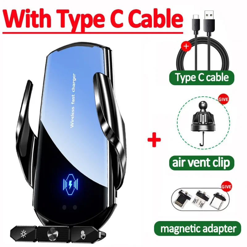 Wireless Charger Car Auto Magnetic Air Vent Phone Holder For iPhone 16 15 14 13 Samsung Xiaomi Induction Fast Charging Station