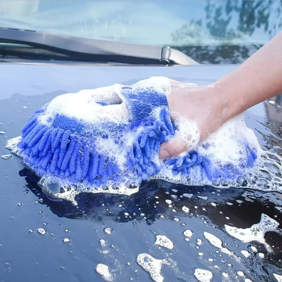 Car Wash Glove Microfiber Chenille Car Wash Sponge Care Washing Detailing Brush Pad Multifunction Cleaning Tool