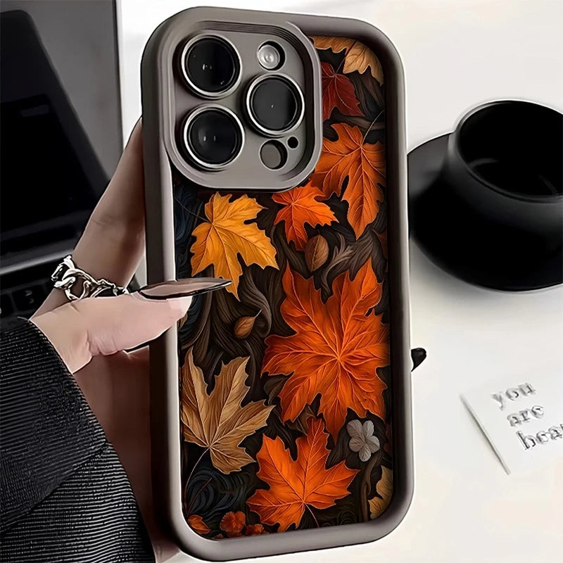 For Realme 14 Pro Plus 5G 14X 13 12 11 10 9 8i 8 C75 C65 C63 C55 C53 Phone Case Autumn Maple Leaves Shockproof Soft Back Cover