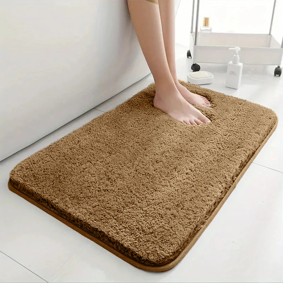 Water absorbtion anti slip bathroom mat thickened bathroom carpet long hair carpet machine washable durable toilet mat