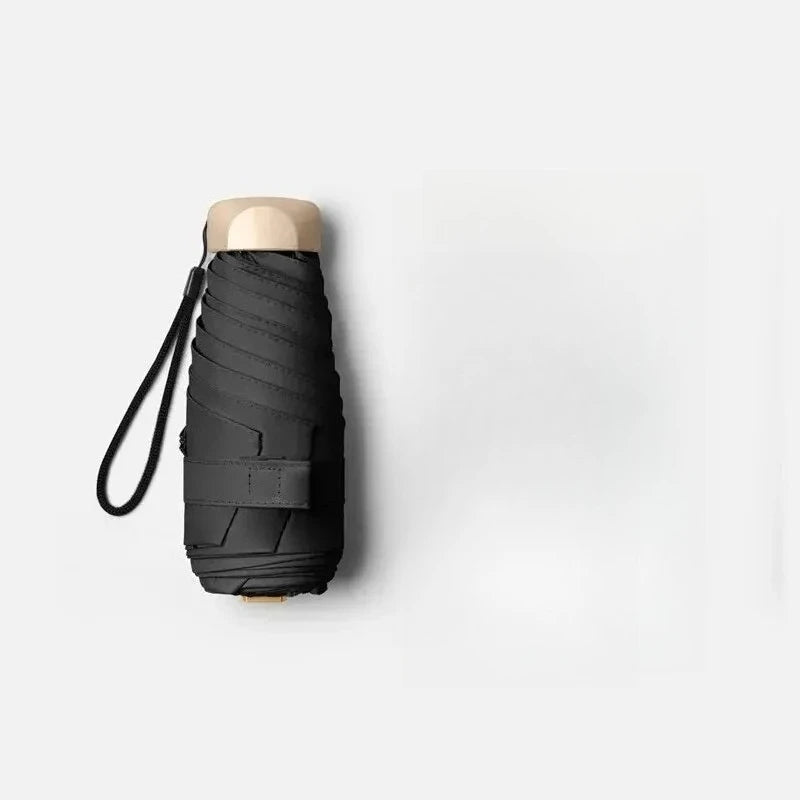 1Pc Mini Sun Umbrella Pocket Rain Umbrella Vinyl Folding UV Ultraviolet Protection Sun Shade Pocket Parasol Capsule