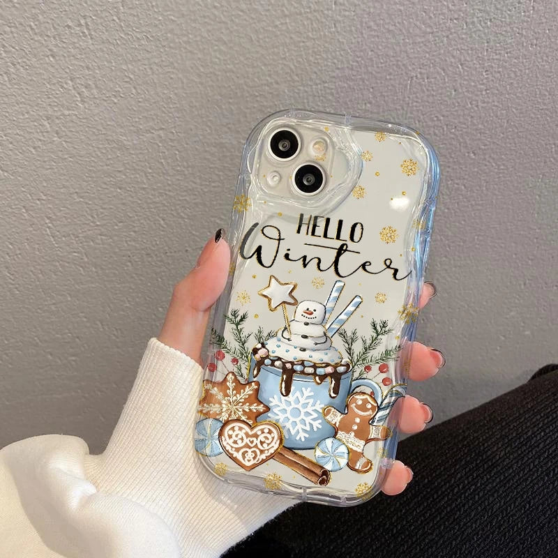 Winter Snowflake Hot Drink Phone Case For Xiaomi 13 Lite 5G 14T Pro 15 14 13 12 12T 11 Shockproof Soft Silicone Protective Cover