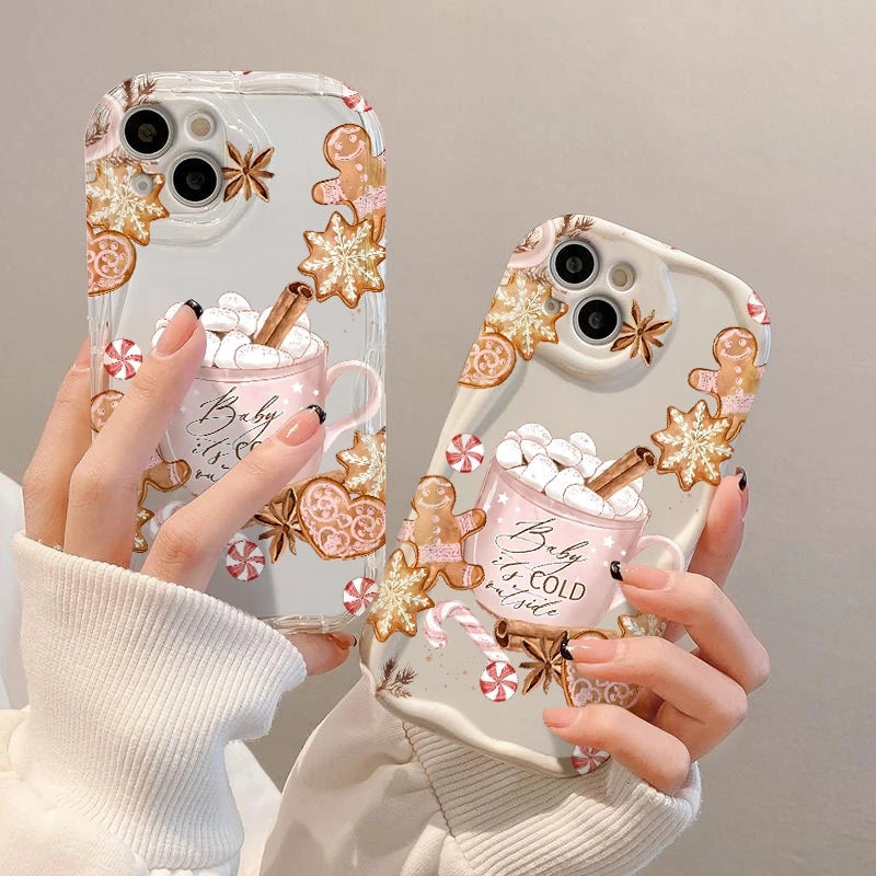 Christmas Warm Winter Coffee Phone Case For Realme 14 5G Realme 13 Pro Plus 14X 13 12 11 10 9 8 8i 9i C75 C65 C63 C55 C53 Cover