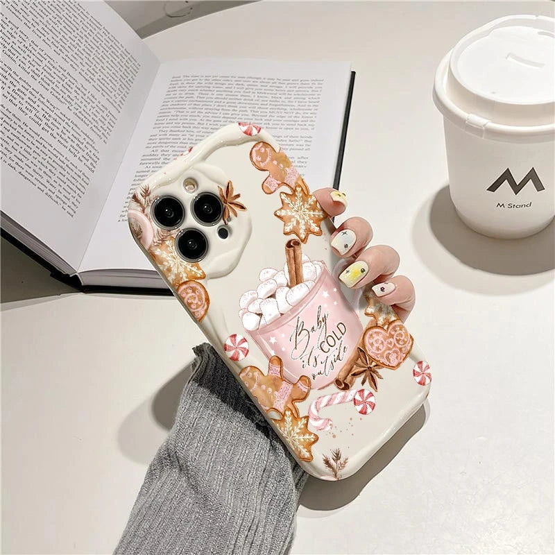 Christmas Warm Winter Coffee Phone Case For Realme 14 5G Realme 13 Pro Plus 14X 13 12 11 10 9 8 8i 9i C75 C65 C63 C55 C53 Cover