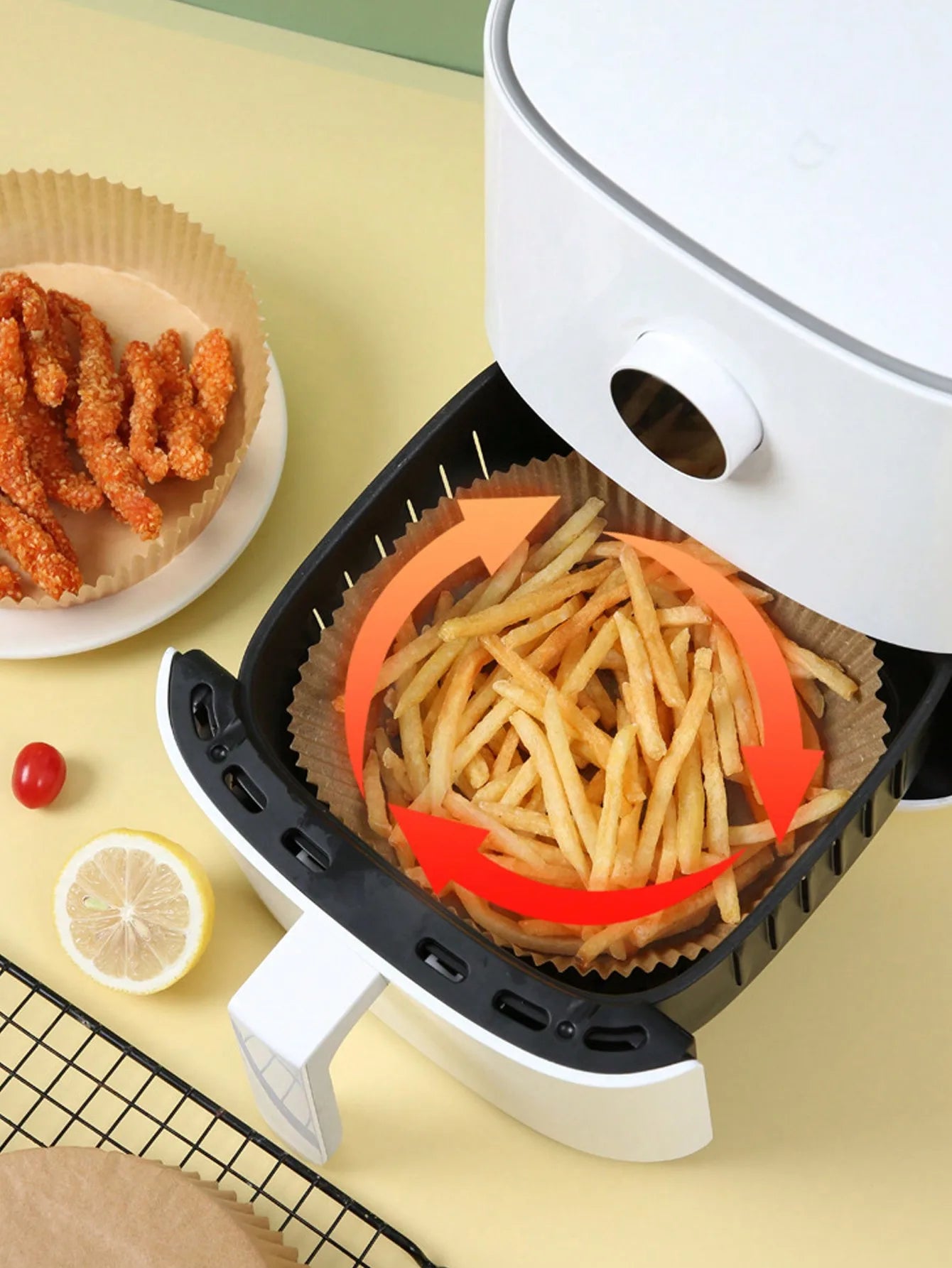 50Pcs/100 Pcs Disposable Air Fryer Paper, Baking Paper Bowl, Oven Paper Liner/Oil-Proof Non-Stick, Heat Resistant