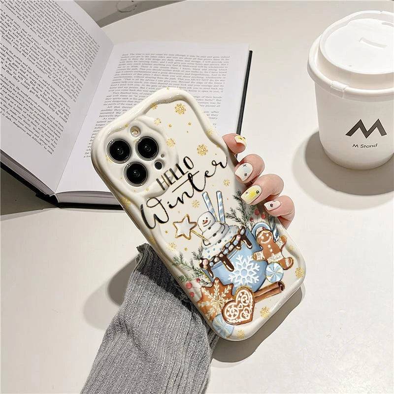 Winter Snowflake Hot Drink Phone Case For Xiaomi 13 Lite 5G 14T Pro 15 14 13 12 12T 11 Shockproof Soft Silicone Protective Cover