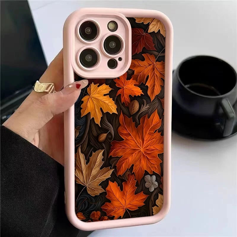 For Realme 14 Pro Plus 5G 14X 13 12 11 10 9 8i 8 C75 C65 C63 C55 C53 Phone Case Autumn Maple Leaves Shockproof Soft Back Cover