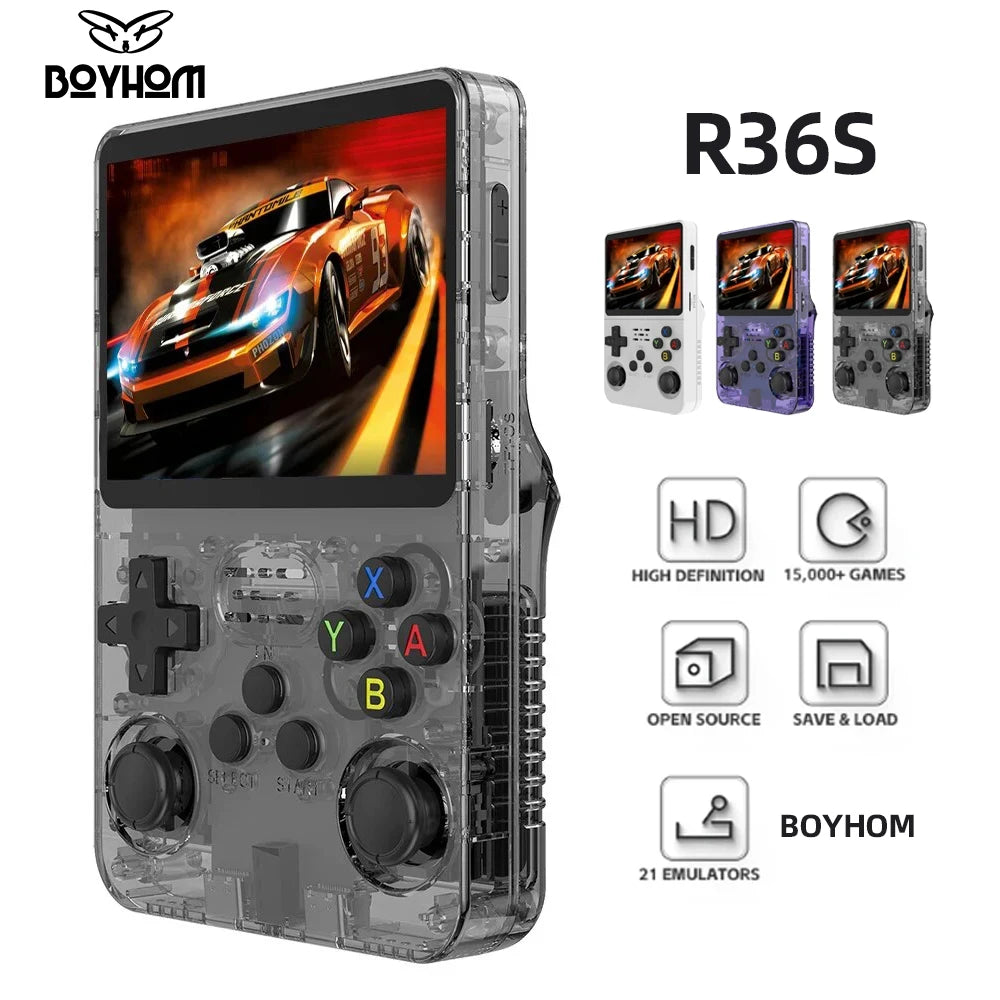 Original R36S Portable Handheld Game Controller with 3.5" HD Screen, Rechargeable Battery - Perfect Christmas Gift for Gamers