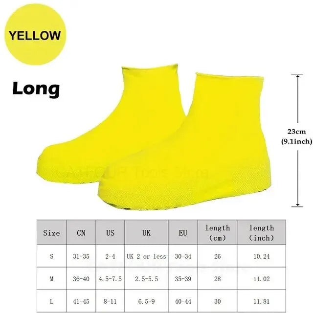 Waterproof Silicone Shoe Covers Protector Anti-Slip Boot For Outdoor Rainy Day Reusable Non-Slip Wear-Resistant Rain Shoe Covers