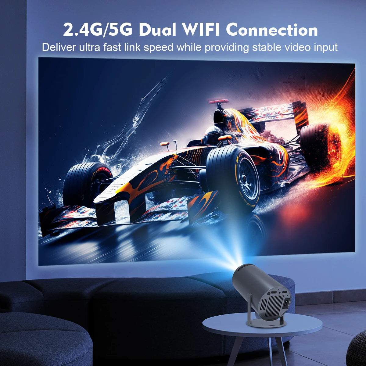 Magcubic Projector Android11 4K 1280*720P HY300 Pro Dual Wifi 290ANSI 180 Flexible BT5.0 Cinema Outdoor Portable Projetor