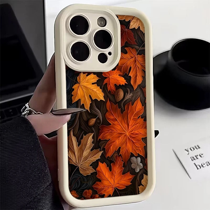 For Realme 14 Pro Plus 5G 14X 13 12 11 10 9 8i 8 C75 C65 C63 C55 C53 Phone Case Autumn Maple Leaves Shockproof Soft Back Cover