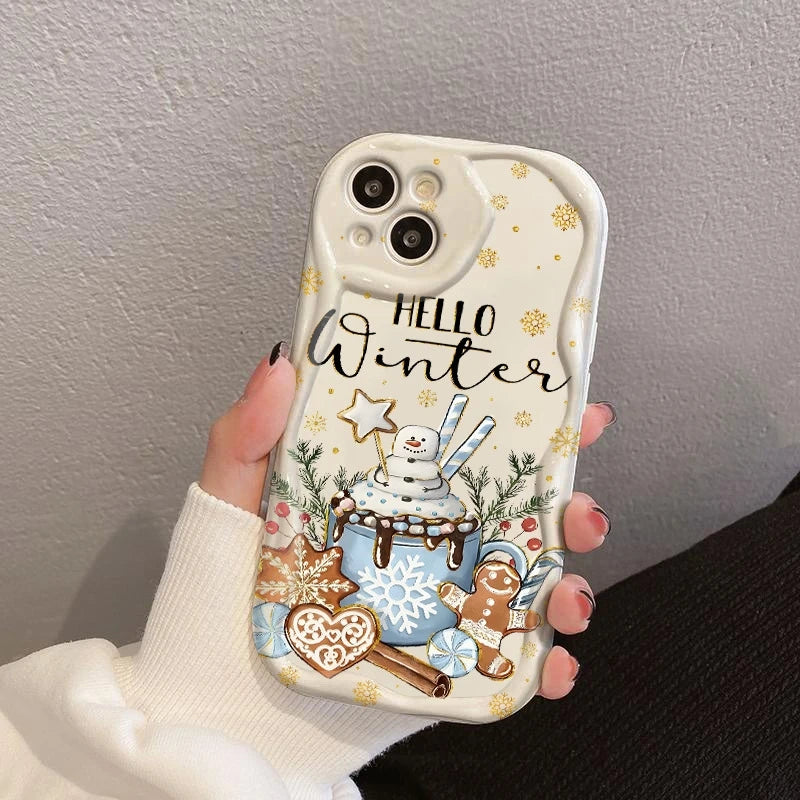 Winter Snowflake Hot Drink Phone Case For Xiaomi 13 Lite 5G 14T Pro 15 14 13 12 12T 11 Shockproof Soft Silicone Protective Cover